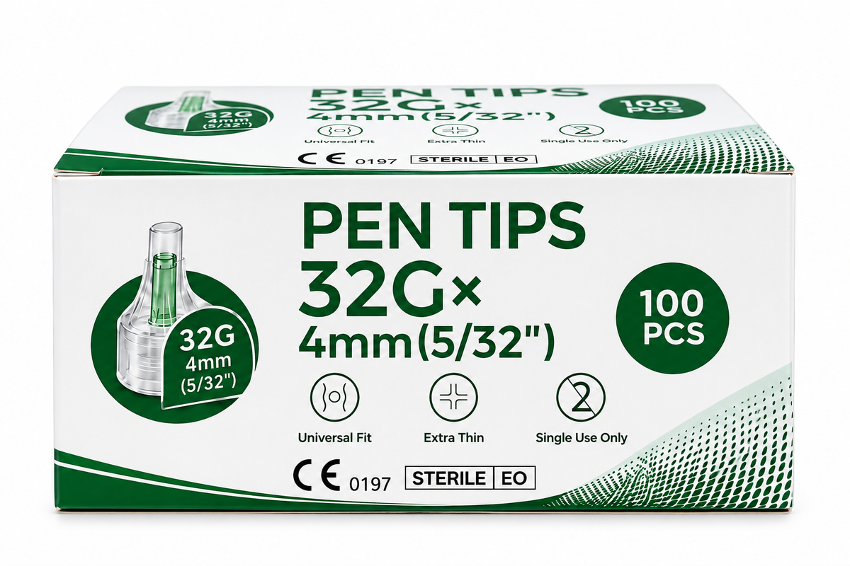 4mm Pen Needles (32G) - 100 Pieces