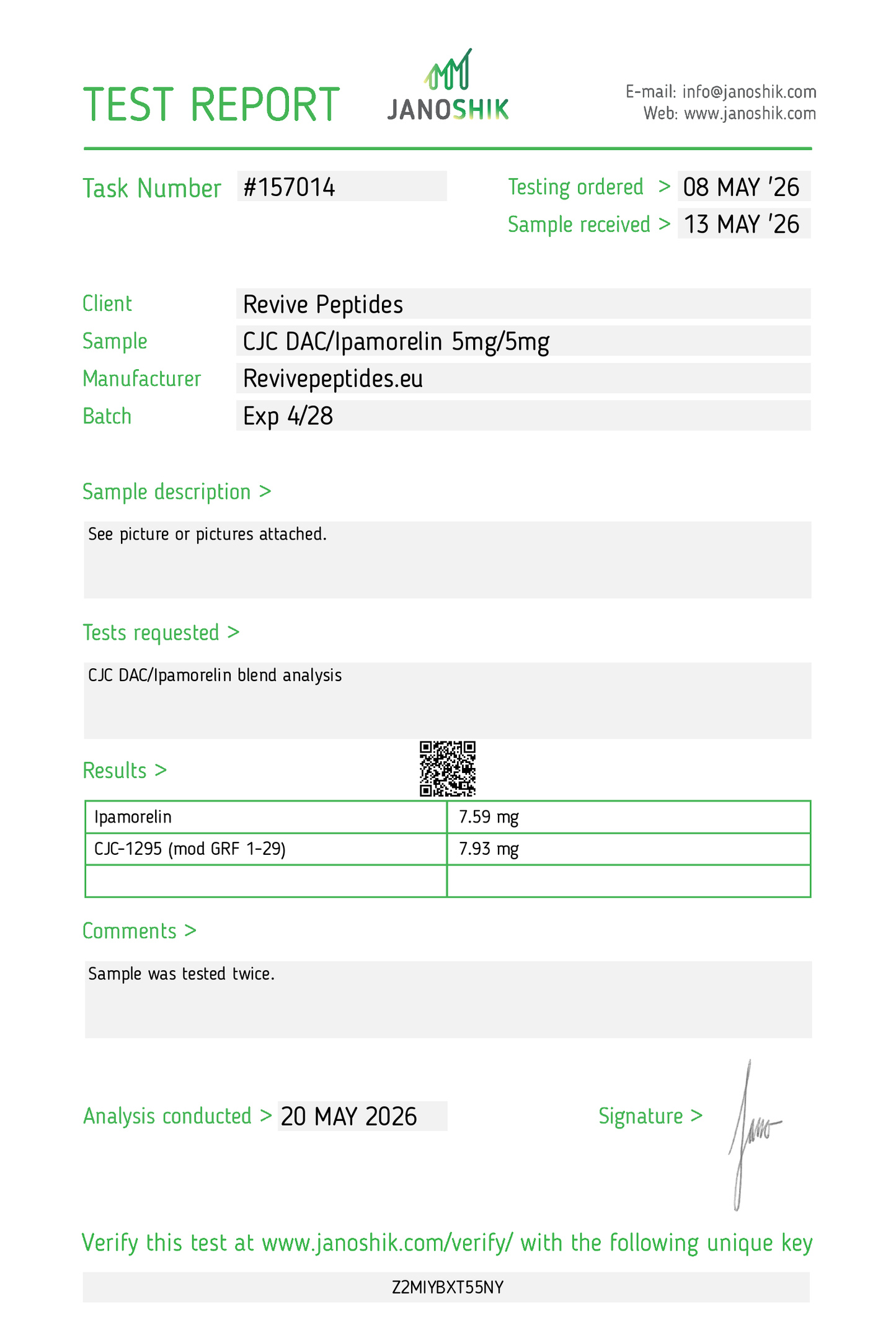 IPAMORELIN & CJC1295 NO DAC 10mg BLEND: Research Only