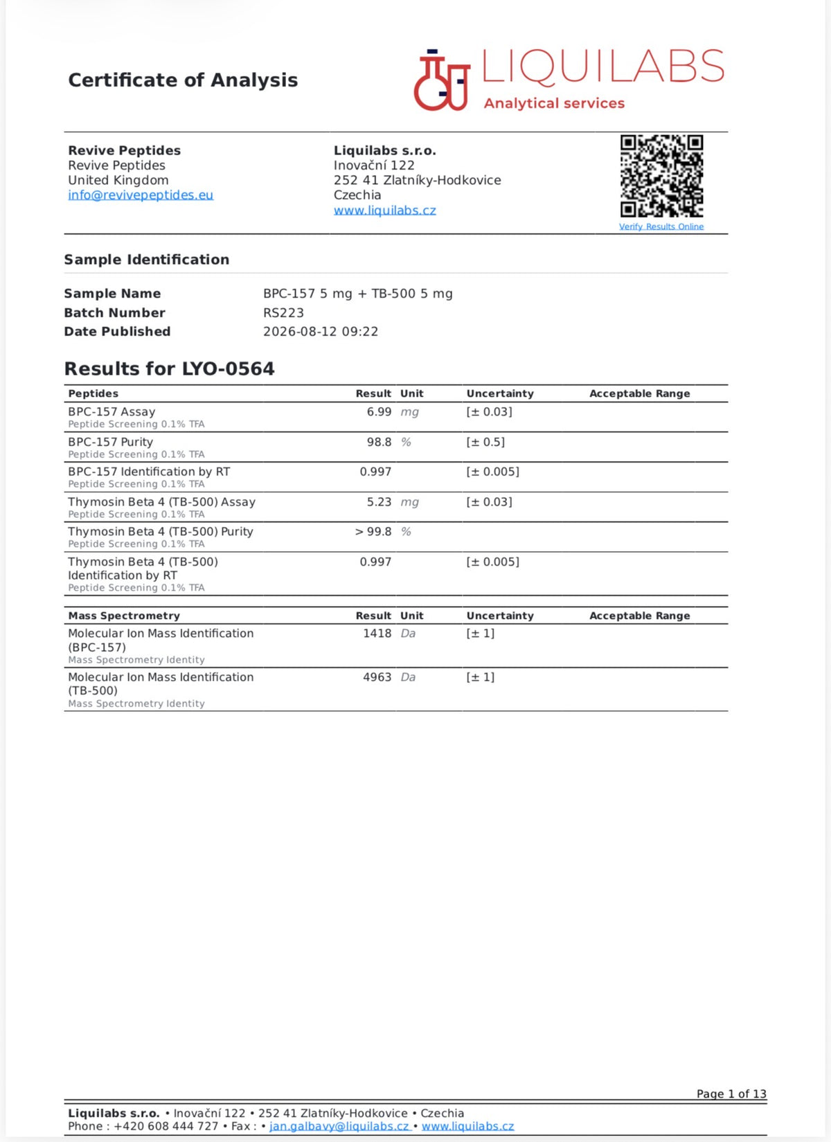 WOLVERINE BLEND BPC + TB500 10mg, 20mg: Research Only